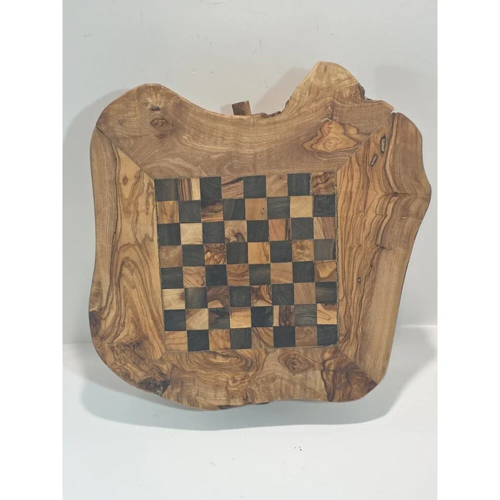 Handcarved Olive Wood Table Top  Chess Set ( No chess pieces )
